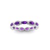 Amethyst Marquise Birthstone Bezel Eternity Wedding Ring