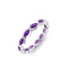 Amethyst Marquise Birthstone Bezel Eternity Wedding Ring