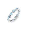 Aquamarine Marquise Birthstone Bezel Eternity Wedding Ring