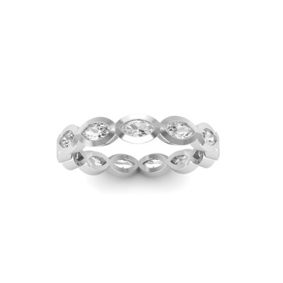 CZ Marquise Birthstone Bezel Eternity Wedding Ring