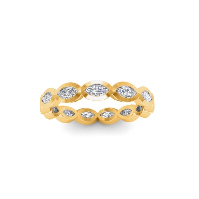 Lab Diamond Marquise Birthstone Bezel Eternity Wedding Ring