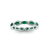 Emerald Marquise Birthstone Bezel Eternity Wedding Ring