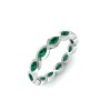 Emerald Marquise Birthstone Bezel Eternity Wedding Ring