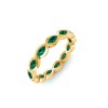 Emerald Marquise Birthstone Bezel Eternity Wedding Ring