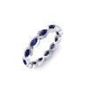 Sapphire Marquise Birthstone Bezel Eternity Wedding Ring