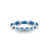 Blue Topaz Marquise Birthstone Bezel Eternity Wedding Ring