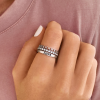 Diamond Loving Hearts Personalized Ring Stack