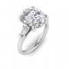 4.30 Ctw Oval CZ & Tapered Baguette Engagement Ring