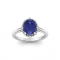 2.50 Ct Oval Birthstone & Diamond Royal Halo Ring