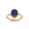 2.50 Ct Oval Tanzanite & Diamond Royal Halo Ring