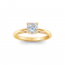 1.5 Ct Cushion Lab Diamond & .06 Ctw Diamond Secret Halo Solitaire Ring