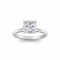 2.06 Ct Cushion CZ Secret Halo Solitaire Ring