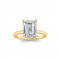 2.06 Ct Emerald CZ Secret Halo Solitaire Ring