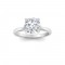 2 Ct Round Moissanite & .06 Ctw Diamond Secret Halo Solitaire Ring