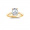 2.5 Ct Oval Lab Diamond & .06 Ctw Diamond Secret Halo Solitaire Ring