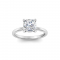 2 Ct Cushion CZ Hidden Halo Engagement Ring