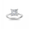 4 Ct Princess CZ Hidden Halo Engagement Ring