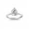 4 Ct Pear CZ Hidden Halo Engagement Ring