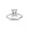 2 Ct Radiant CZ Hidden Halo Engagement Ring