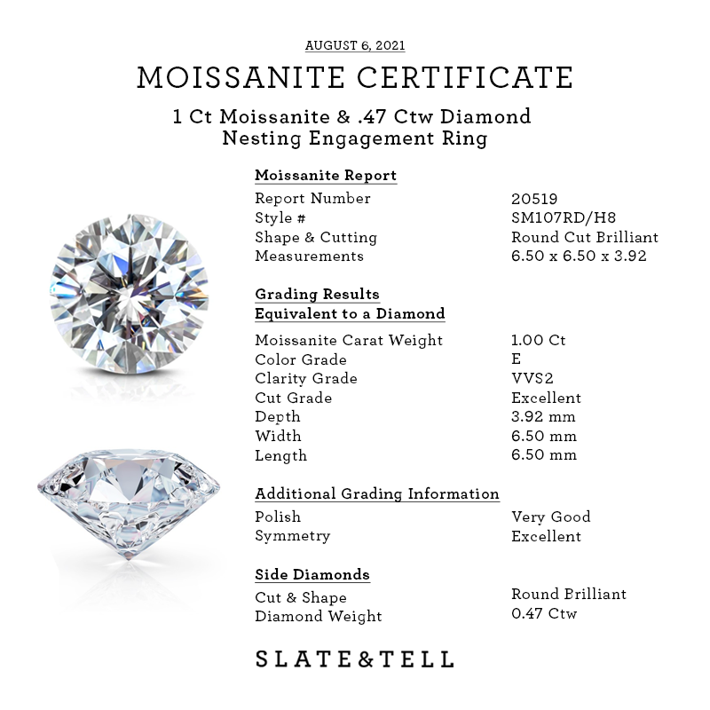 1 Ct Moissanite & .47 ctw Diamond Nesting Engagement Ring