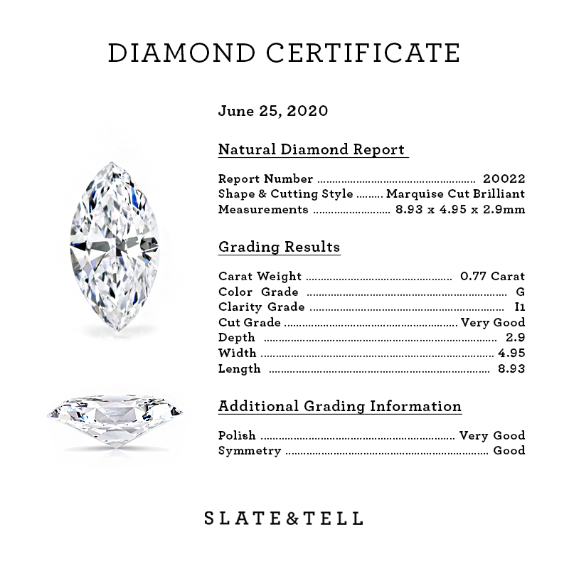 0.77 Carat Marquise Diamond Solitaire