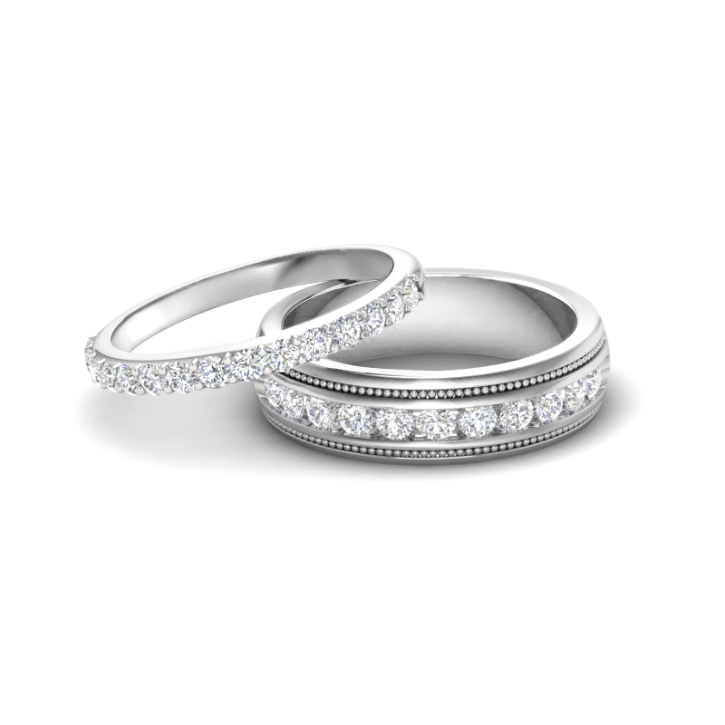 CZ Wedding Band 14k White Gold Size 8.25 Stackable Anniversary buy Cubic Zirconias