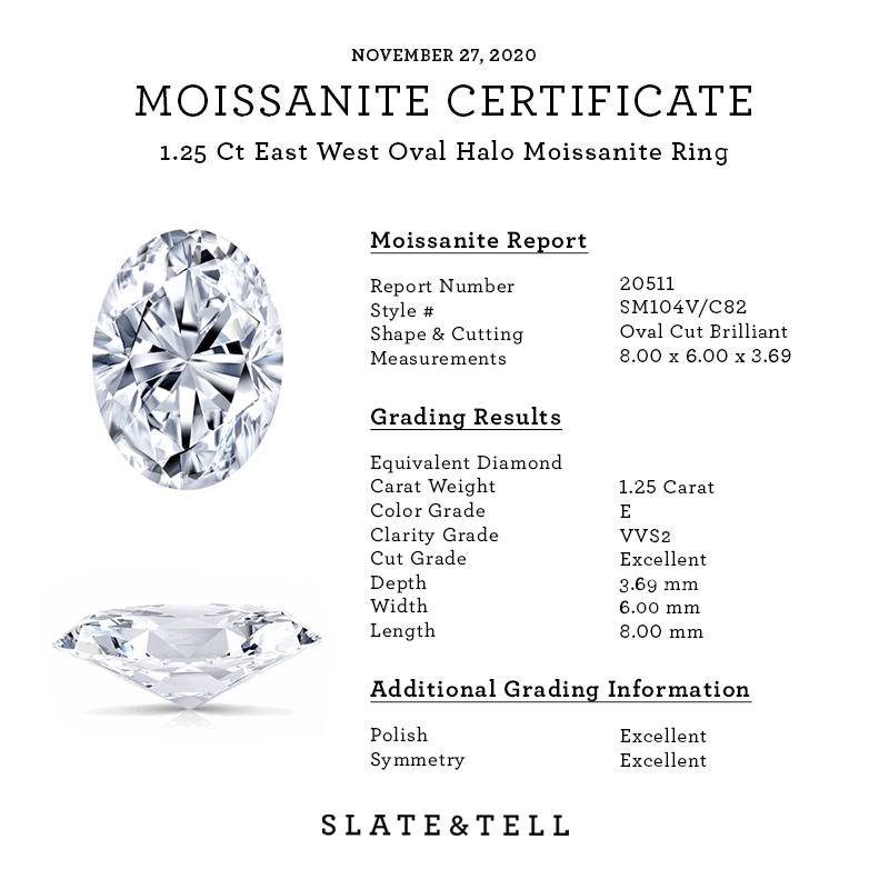 1.25 Ct Oval Moissanite & .15 ctw Diamond Halo Engagement Ring